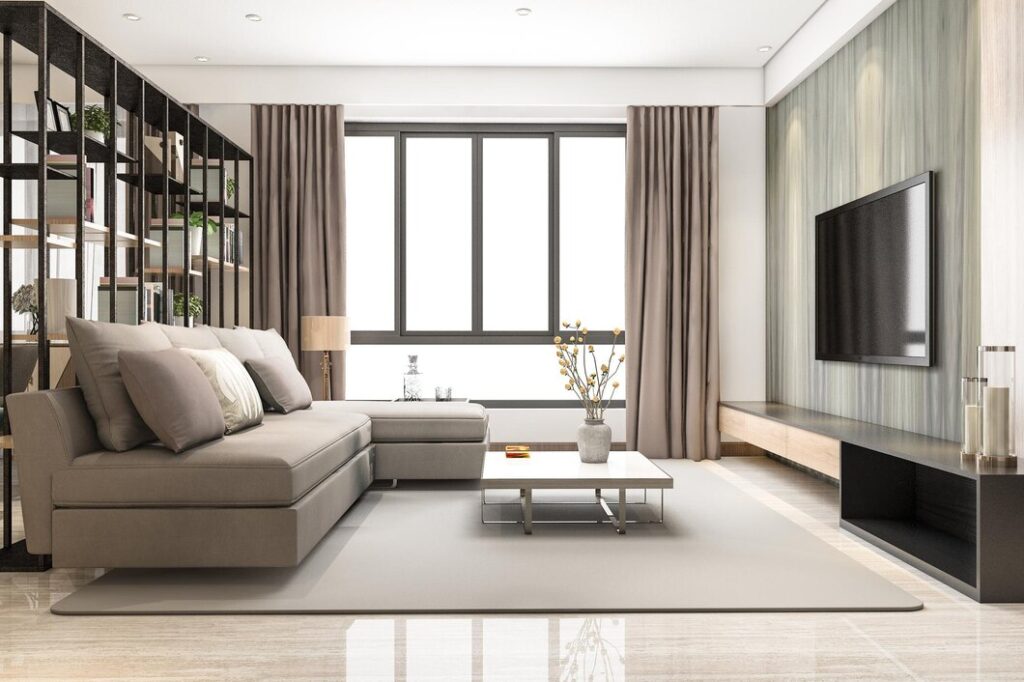 3d rendering loft luxury living room with bookshelf 105762 2182